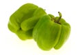 Two Green bell pepper isolated on white Royalty Free Stock Photo