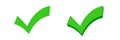 Two green checkmarks in different styles