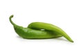 Two green chillies isolated Royalty Free Stock Photo