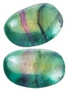 Two green Fluorite (fluorspar) gemstones Royalty Free Stock Photo