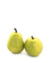 Two green pears isolated on white background Royalty Free Stock Photo