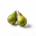 Two Green Pears On White Background In Agfa Clack Style Royalty Free Stock Photo