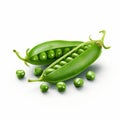 Realistic Green Pea Pods On White Background Royalty Free Stock Photo