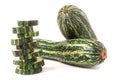 Two green zucchini isolated on white background Royalty Free Stock Photo