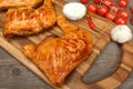 Two Grilled BBQ Chicken Leg Quarter On Wood Board Royalty Free Stock Photo