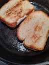 Grilled cheese in the pan