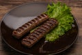 Two Grilled kebeb beef sausages Royalty Free Stock Photo