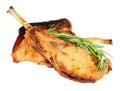 Two Grilled Tomahawk Pork Chops Royalty Free Stock Photo