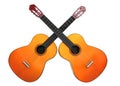 Two guitars crossed Royalty Free Stock Photo