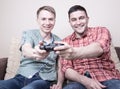 Two guys playing Royalty Free Stock Photo