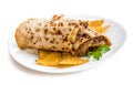 Two half of burrito with chips Royalty Free Stock Photo