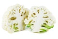 Two half of cauliflower isolated on a white Royalty Free Stock Photo