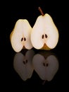 Two half-cut pear Royalty Free Stock Photo