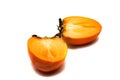 Two half mango isolate on white background Royalty Free Stock Photo