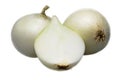 Two and half onion on white background. Royalty Free Stock Photo