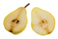 Two half pears isolated on white background Royalty Free Stock Photo