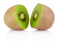 Two half of ripe juicy kiwi fruit isolated on white background Royalty Free Stock Photo