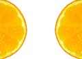 Two half sliced oranges. Royalty Free Stock Photo