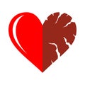 Two Halfs of Cracked Heart Icon
