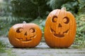 Two Halloween pumkins Royalty Free Stock Photo