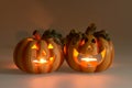 Image of Two glowing Halloween lanterns lit by candles ...