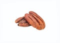 Two halves of dry pecan Royalty Free Stock Photo