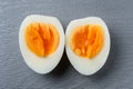 Two halves of a hard boiled egg Royalty Free Stock Photo