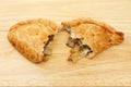 Two halves of a pasty Royalty Free Stock Photo