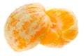 Two halves of peeled orange