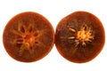 Two halves of persimmon