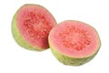 Two halves pink guava