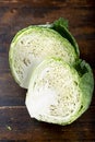 Two halves of savoy cabbage Royalty Free Stock Photo