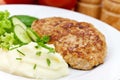 Two hamburger with mashed potato Royalty Free Stock Photo