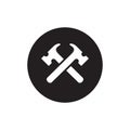 Two hammer logo icon design, double hammer symbol - Vector