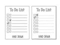 Two hand-drawn to-do lists with checkboxes for organizing tasks and activities Royalty Free Stock Photo