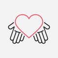 Two Hand With Heart icon. Vector illustration Royalty Free Stock Photo