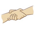 Two Hand Holding Each Other With Strong Grip