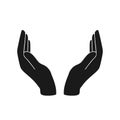 Two hand icon. vector illustration open palm