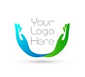 Two hand with space for logo Royalty Free Stock Photo