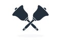 Two handbells. Simple icon. Flat style element for graphic design. Vector EPS10 illustration. Royalty Free Stock Photo