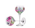 Two handmade beautiful wine glasses. Royalty Free Stock Photo