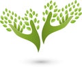 Two hands as a tree, plant, naturopath and wellness logo Royalty Free Stock Photo