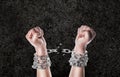 Two hands in chains Royalty Free Stock Photo