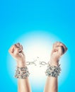 Two hands in chains Royalty Free Stock Photo