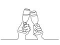 Two Hands cheering with glasses of champagne Royalty Free Stock Photo