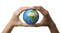 Hands Holding Earth Globe Together Royalty Free Stock Photo