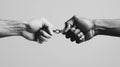Two hands of different ethnicities connect with a chain link, symbolizing unity, AI Royalty Free Stock Photo