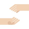 Two hands empty holding isolated. Vector illustration