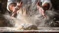 A Baker Preparing Dough Skillfully.AI generated image Royalty Free Stock Photo