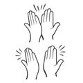 Two Hands Giving a High Five Icons Set. Vector